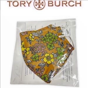 Tory Burch Face Mask Gold Floral Print